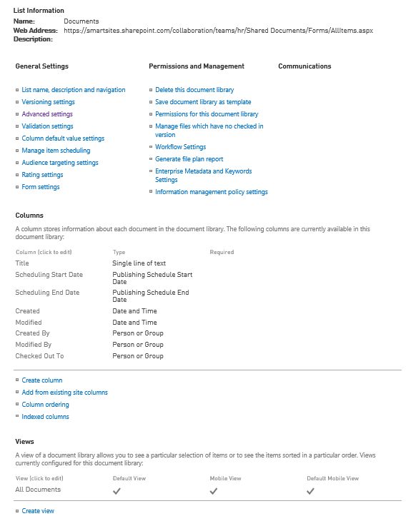 listsettings listsettings