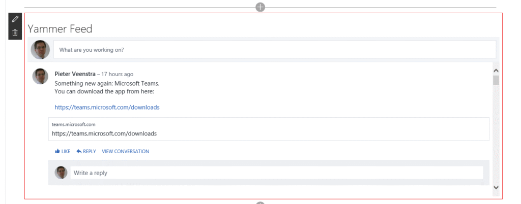 yammer feed