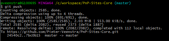 push SharePoint - PnP - Github - This branch is 245 commits behind SharePoint:master.
