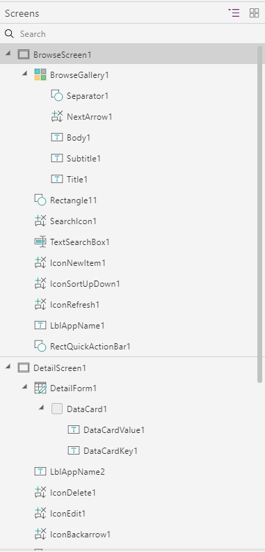 screens PowerApps - The Basics - Creating new PowerApps