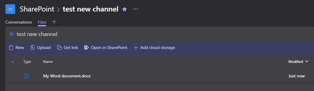 documentcreated Microsoft Teams - Conversations around a document