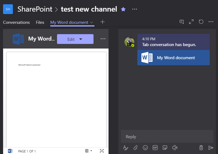 start conv Microsoft Teams - Conversations around a document