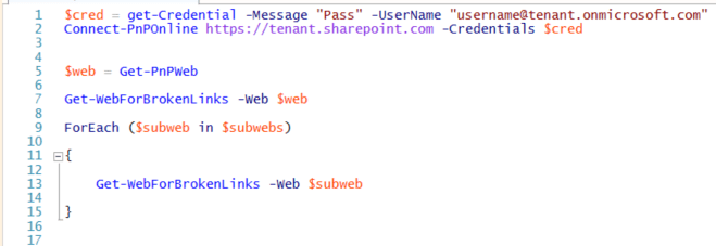 powershell Office 365 - Check your site for broken links in SharePoint Online - Part 1