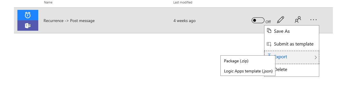 Export flows in Power Automate
