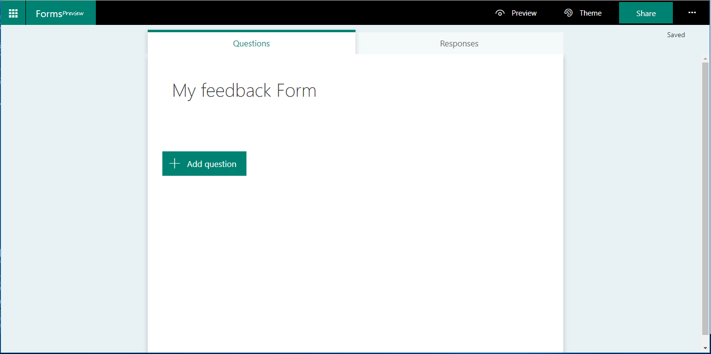 feedbackformempty Create a feedback form with SharePoint Online and Microsoft Forms