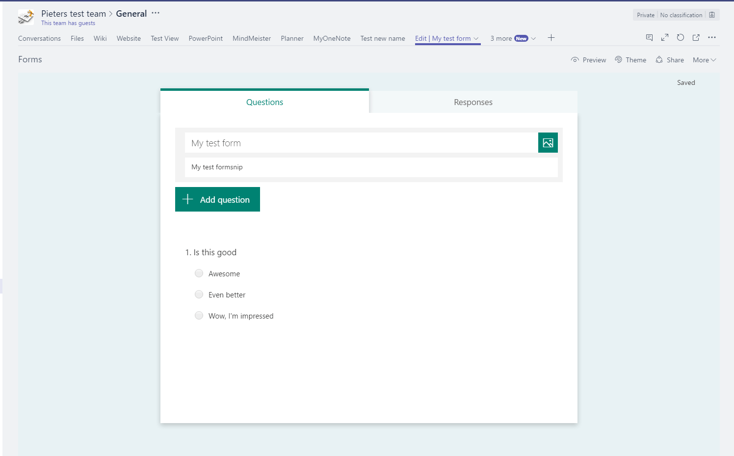createform Microsoft Teams, Forms and SharePoint all in one.