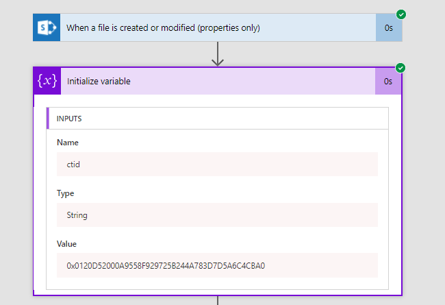 contenttypeid Microsoft Flow - Get your flow to trigger on the creation of a Document Set