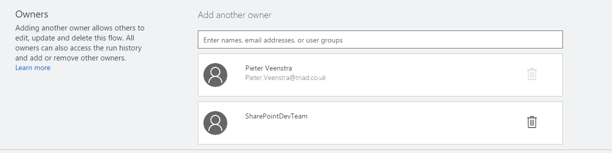 devteam Microsoft Flow - Share your flows with a team