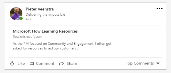 postedtolinkedin Microsoft Flow - Manage your LinkedIn posts from SharePoint