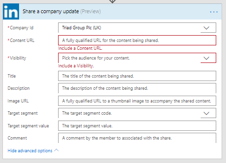 shareacompanyupdate Microsoft Flow - Manage your LinkedIn posts from SharePoint