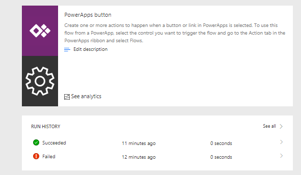 success PowerApps - Start your Microsoft Flow from PowerApps