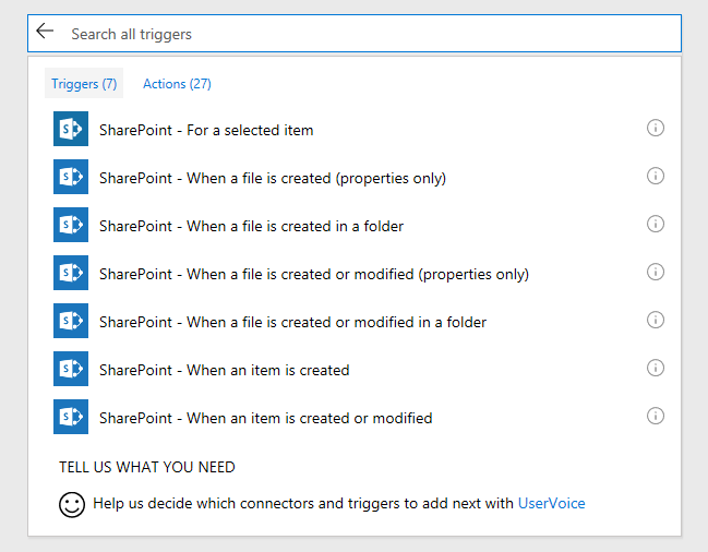 triggers Microsoft Flow - SharePoint triggers and their limitations