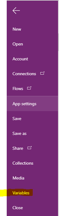 variables UpdateContext in Power Apps