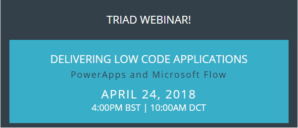 webinar Delivering Low Code Applications using Microsoft Flow and PowerApps