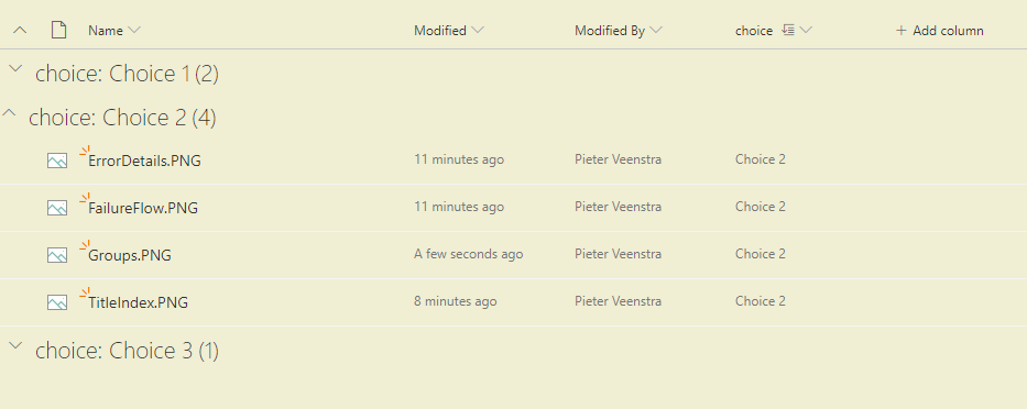 groupuploaded SharePoint Online - Are you still using classic lists, try to drag a document into a group!