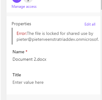 modernrename The file is locked for shared use by user