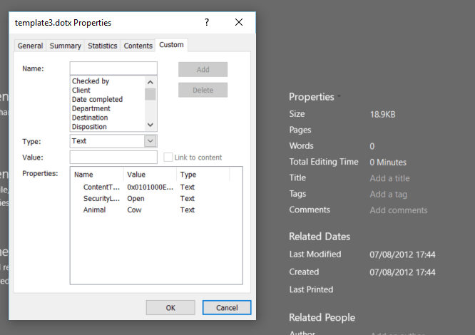 template3 SharePoint Online/2016 - Document Properties vs DocProperty