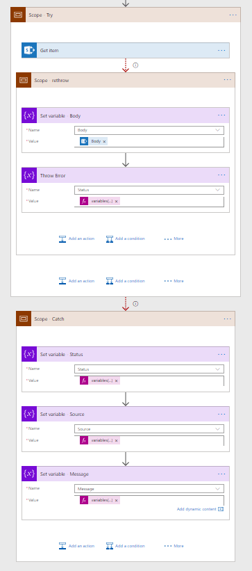 Collecting Source and Message of error in Try Catch