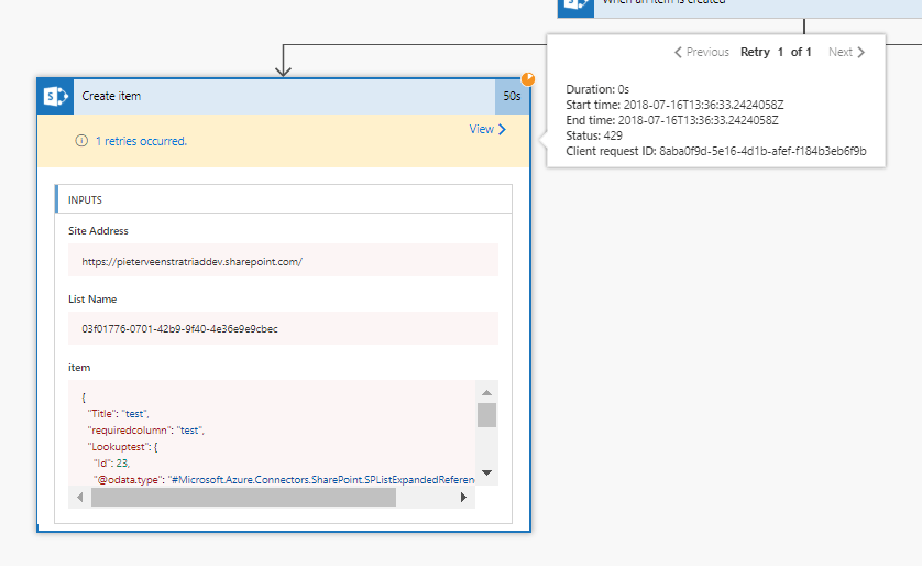 create item with a retry Create item with a retry