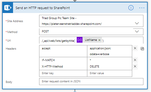 deletelist SharePoint / Microsoft Flow – Maintain List details for no-code developers