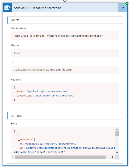 Get Item Details output