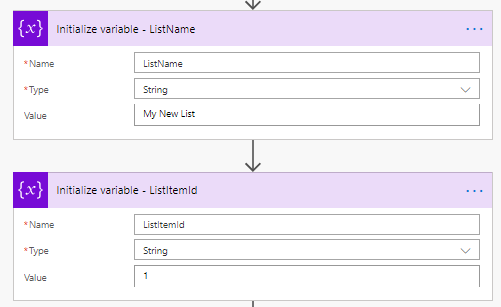 Initialize variables