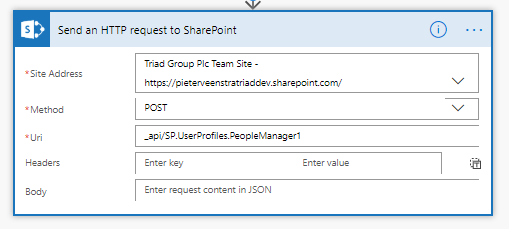 typo Send an HTTP request to SharePoint action in Microsoft Flow, Common error messages