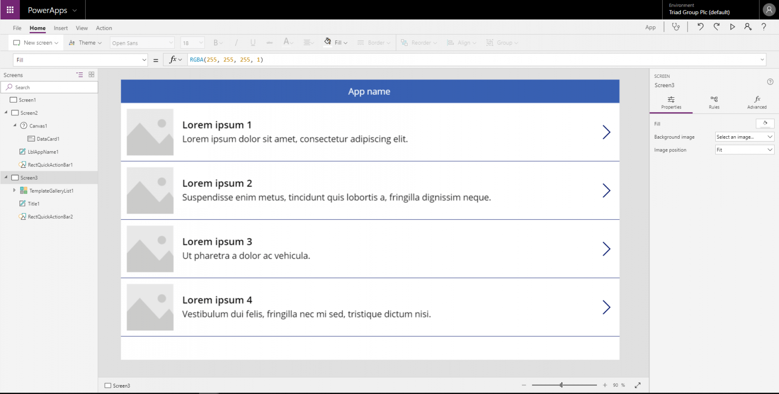 List template in Power Apps List template in Power Apps