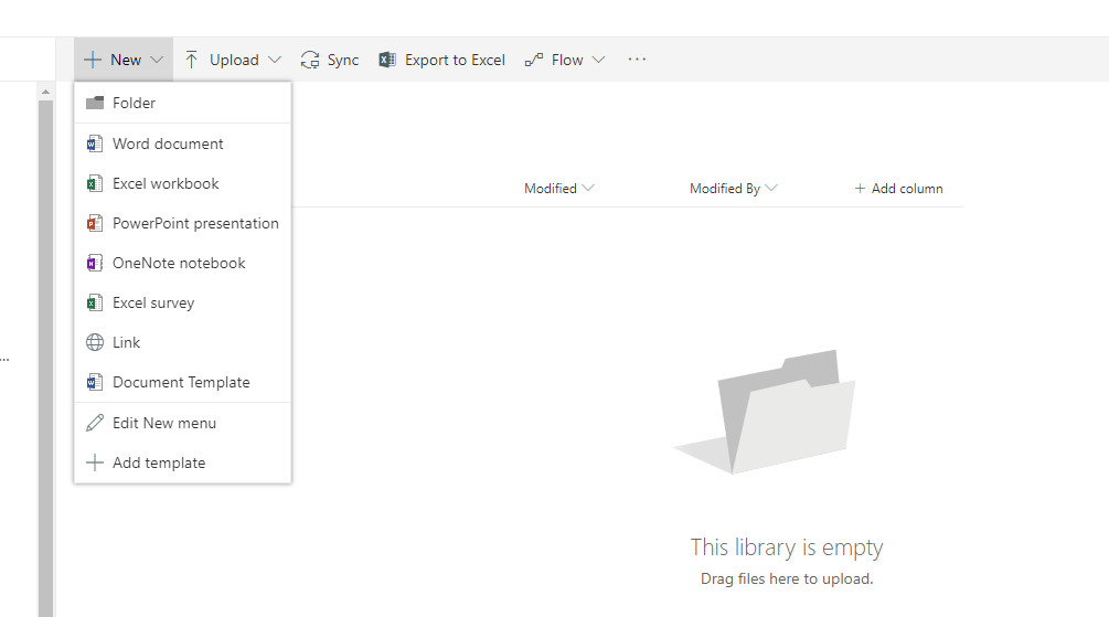 Edit new Menu with document formats Edit new Menu with document formats