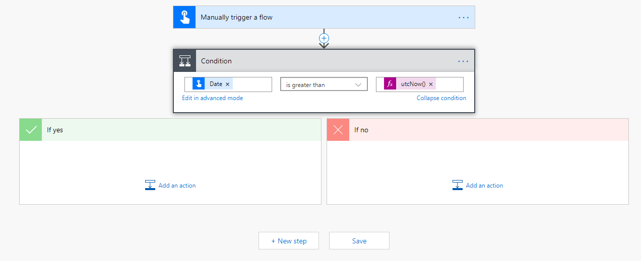 Compare Dates from a Manually trigger a flow trigger Compare Dates from a Manually trigger a flow trigger