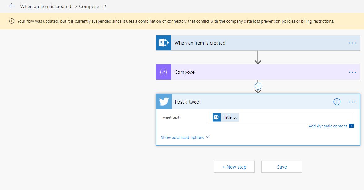 suspended Restrictions shown with DLP