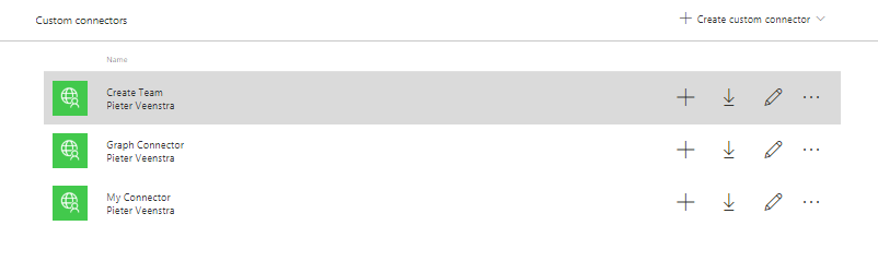 CreateTeam Create custom connector for Teams