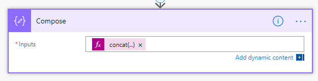 Concat function in Compose action