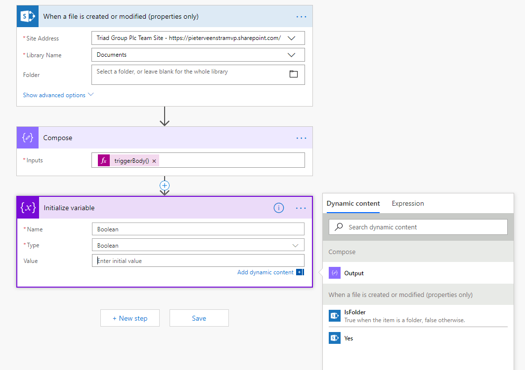 variabledynamiccontent Showing Dynamic content in a variable action