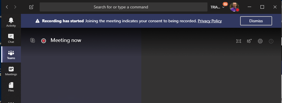 warning2 Recording has started warning