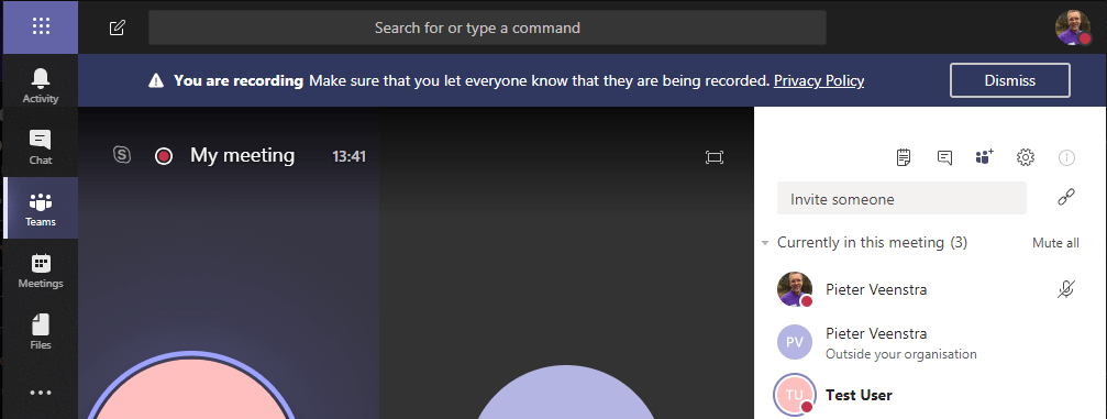 warrning You are recording warning