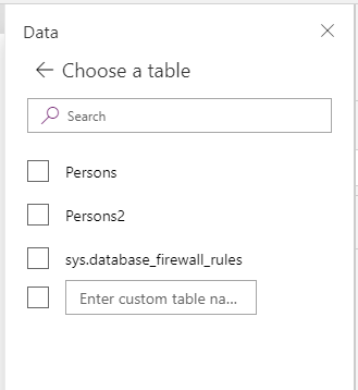 person2 New table appears when I create a new connection