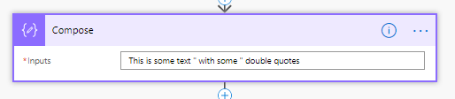 Compose action with some double quotes