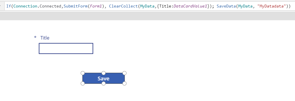 savedata SaveData function in Power Apps