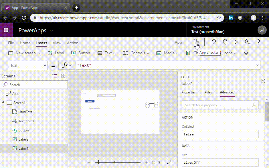 Accessibility Checker in Power Apps