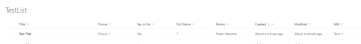 List items in SharePoint List items in SharePoint