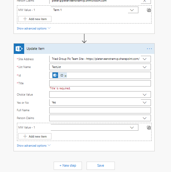 Updating SharePoint list items with a flow Updating SharePoint list items with a flow