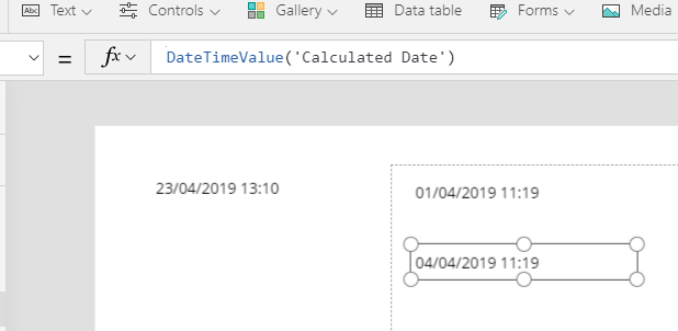 Formatting dates  in Power Apps using DateTimeValue