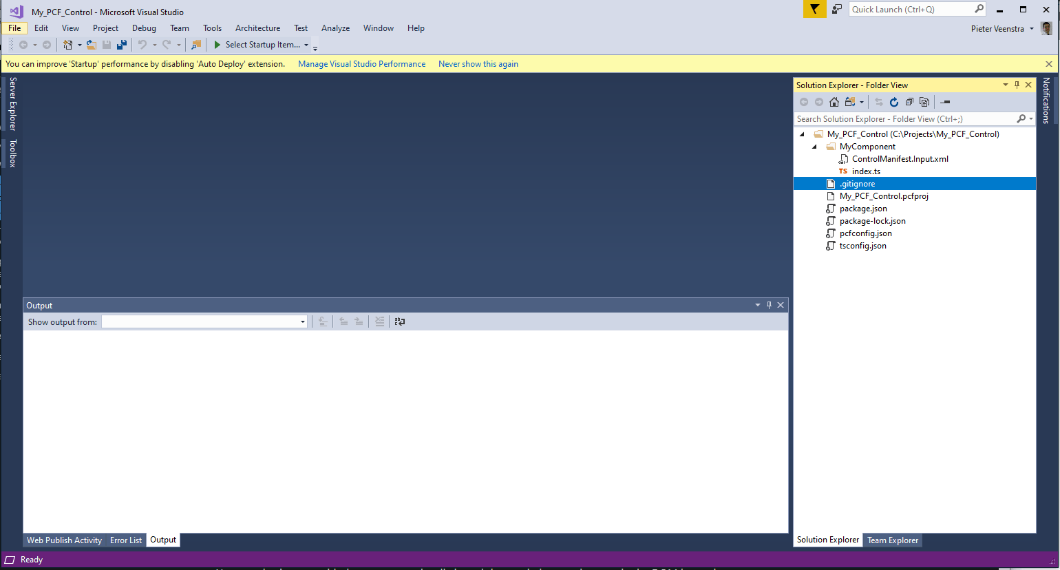 developcustomcomponent Load the component in Visual Studio 2017