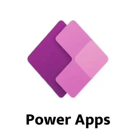 Logo of Power Apps featuring overlapping diamond shapes in purple and pink colors.
