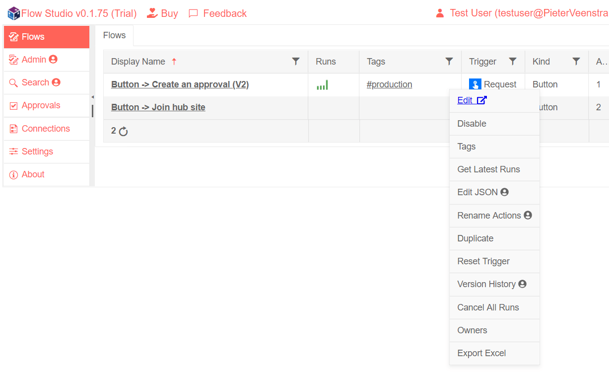 Manage your flows in Flow Studio