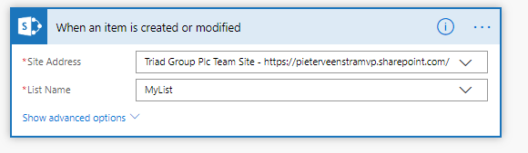 When created or modified trigger in Flow
