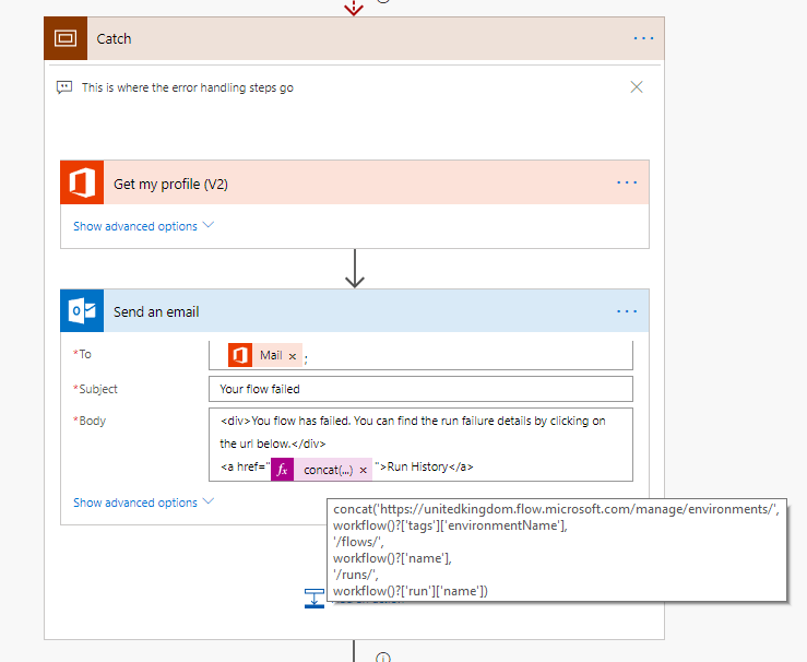 Building a run URL within a flow Building a run URL within a flow