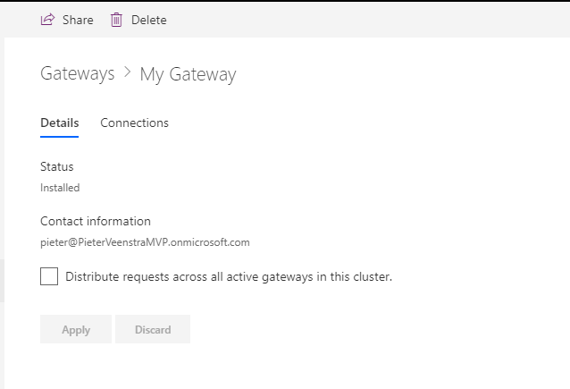 Details Manage Cluster Gateway