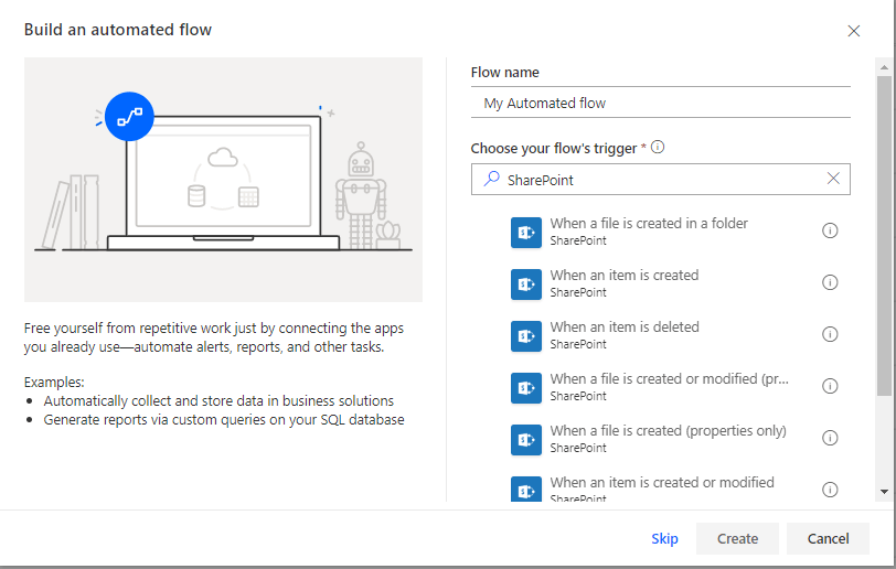 search automated flows